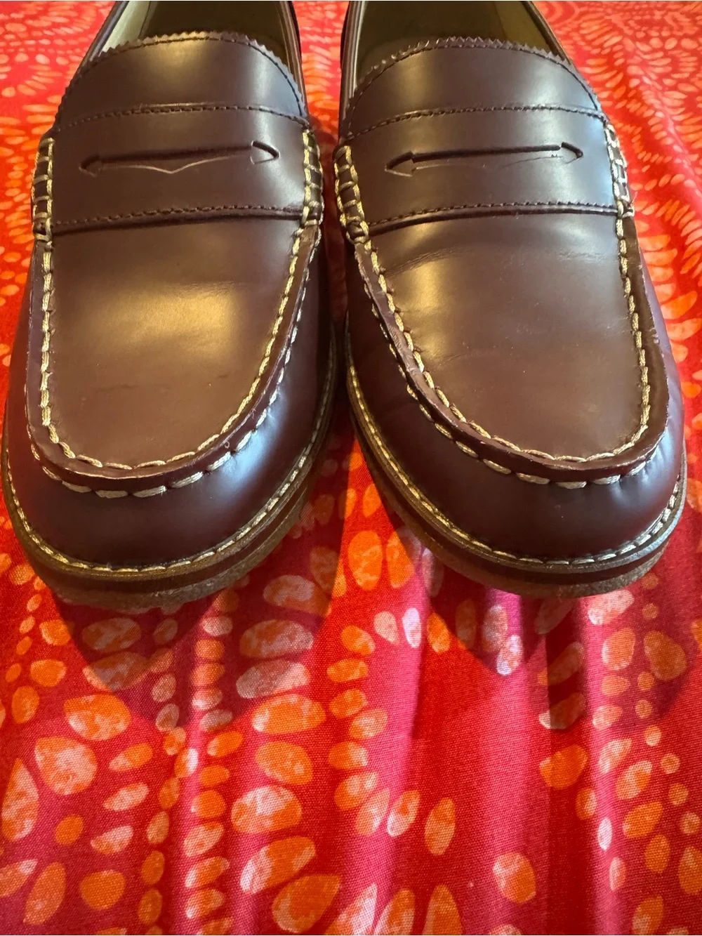 Sperry Men's Wine Leather Penny Loafers